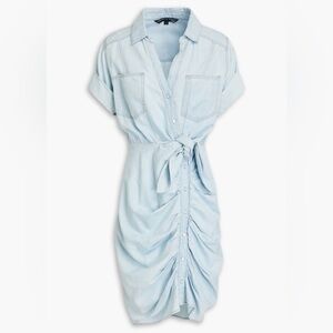 VERONICA BEARD Hensley Chambray Mini Shirt Dress